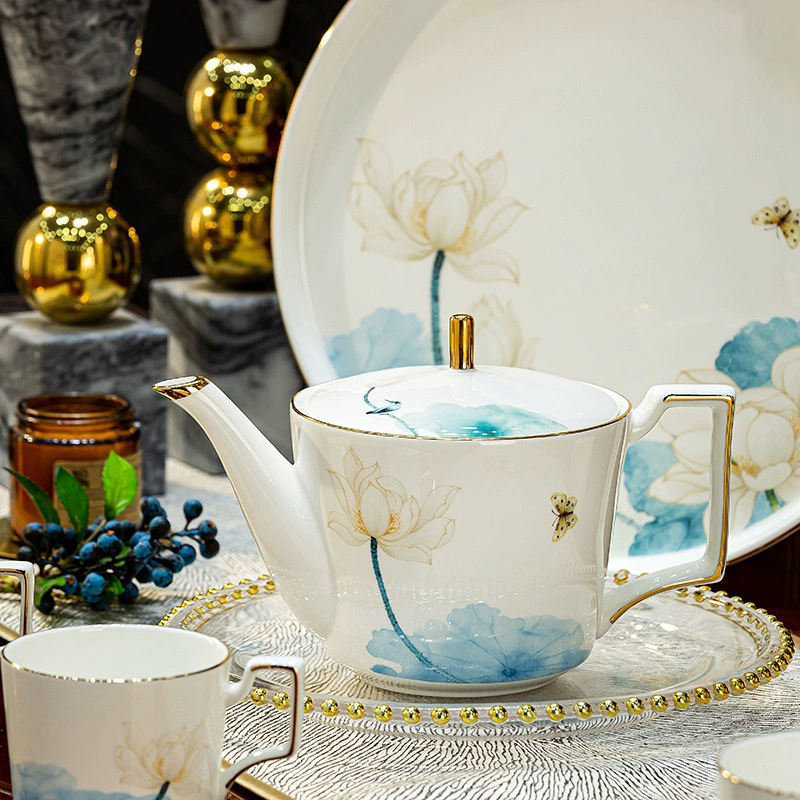 Керамический набор для домашнего использования, kend teapot high-end, подарочная коробка, стиль лёгкой роскоши, китайский стиль, полный комплект
