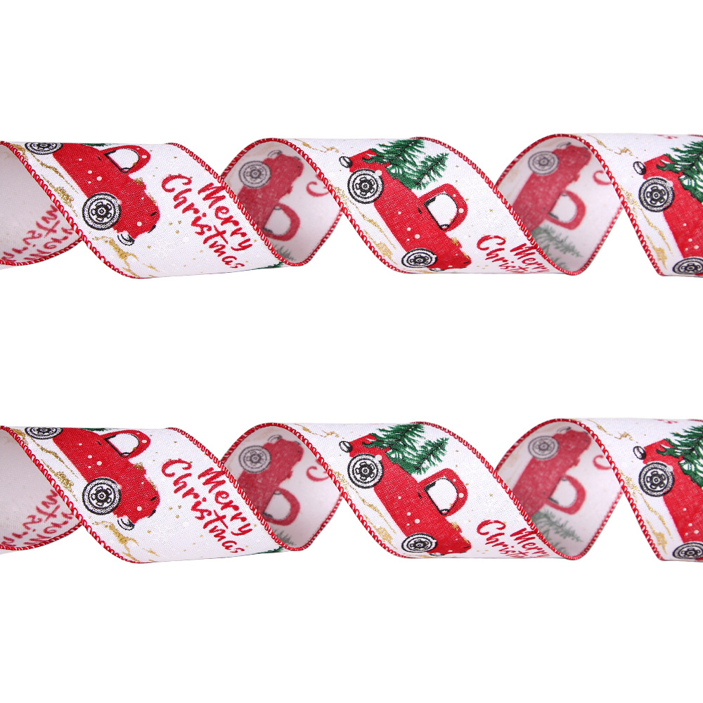 Christmas New Printed Ribbon Christmas 2m Ribbon Christmas Tree Decorative Ribbon Christmas Decorative Color Car Ribbon_voghion.com
