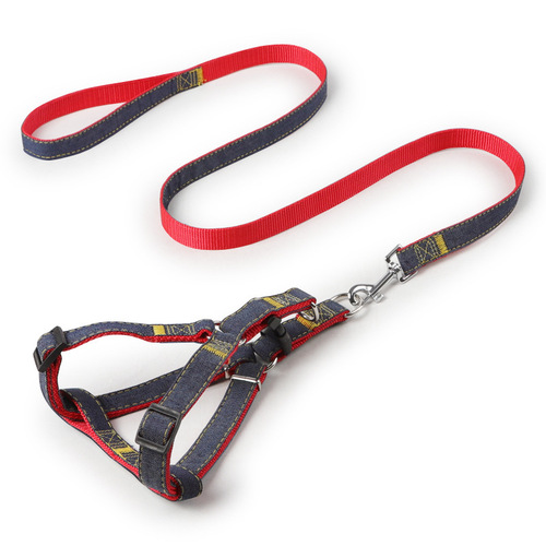 New cowboy dog ​​leash, wear-resistant dog leash, large dog collar, pet harness manufacturer wholesale