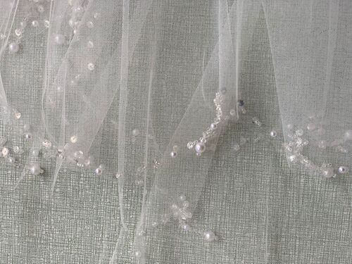Exquisite handmade wedding veil bride short veil beaded beaded wedding headdress veil wholesale