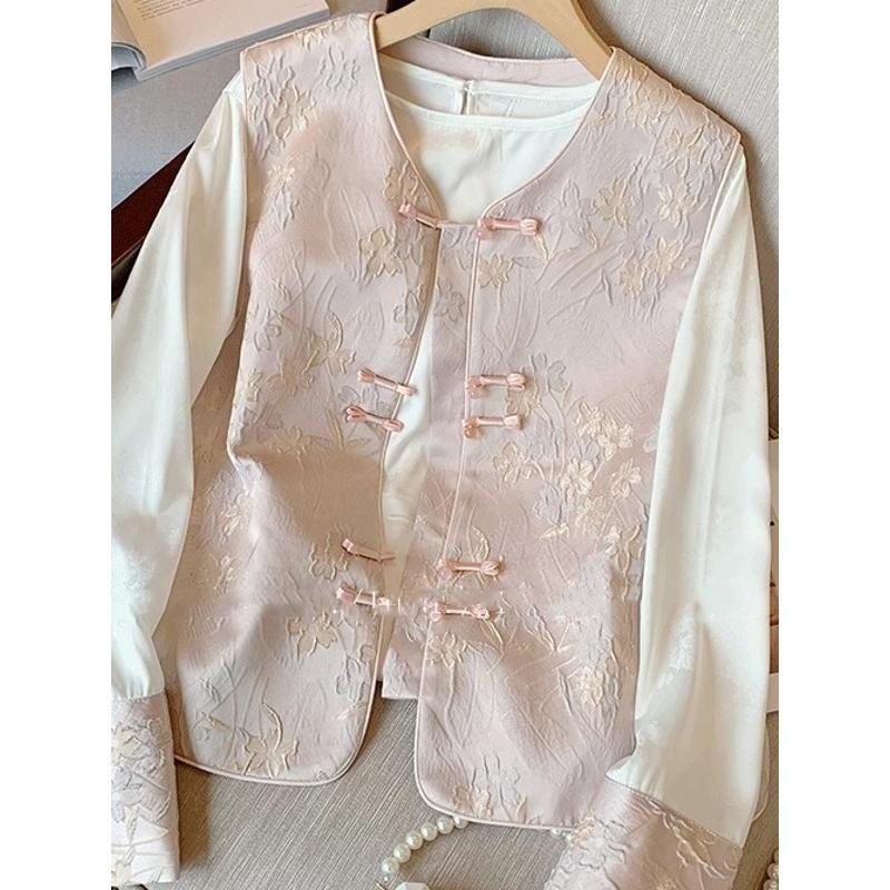 Women's Sweet American Style Embroidered Spring Chinese Style Vest 2026 Versatile New Top Spring Plus Size