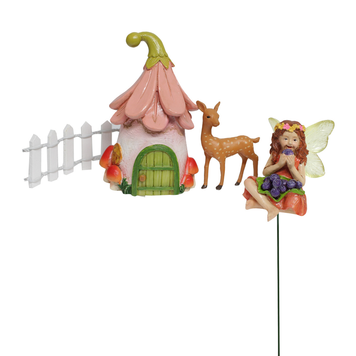 Creative outdoor garden courtyard decorations gardening decoration plug-in simulation animal fairy fairy decoration resin