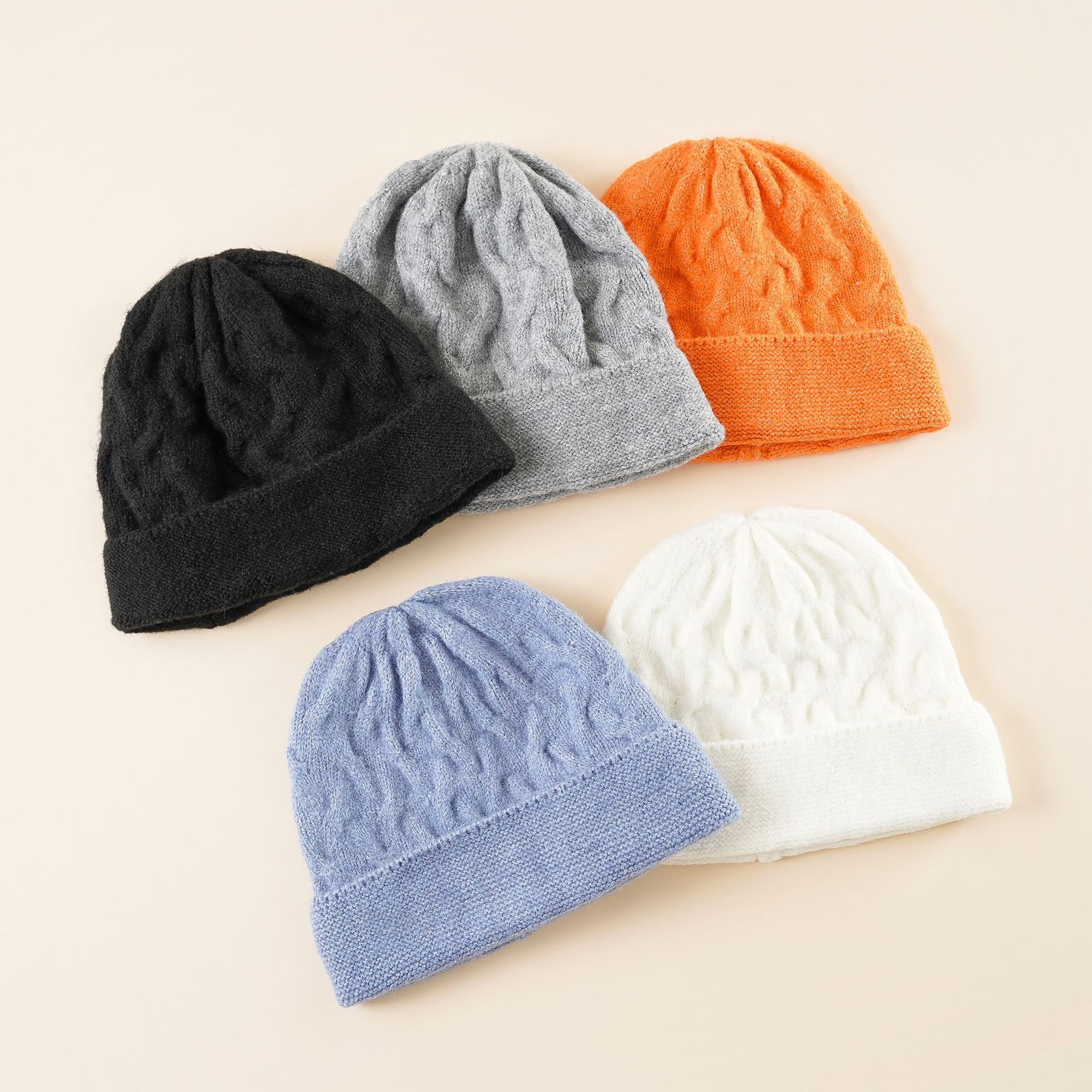 Sombrero de los hombres y las mujeres de otoño e invierno marea color sólido sombrero de punto suelto sombrero de lana invierno cálido protección del oído sombrero frío