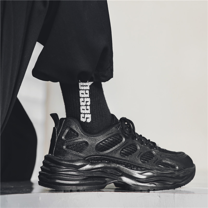 One piece drop shipping sneakers for men, mesh breathable casual shoes for couples, new versatile height increasing dad shoes, men's ins style_voghion.com