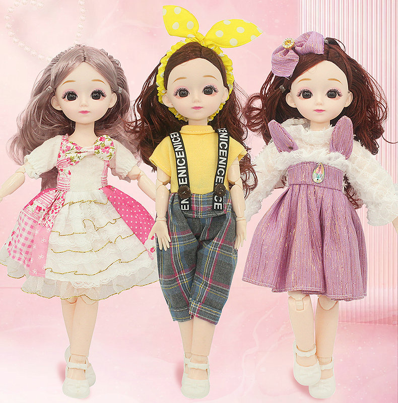 Change up girls toy clothes 30cm bjd simulation doll fat body cute wind doll set