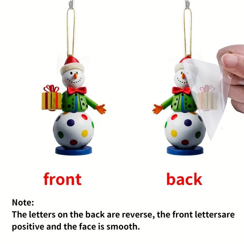 Navidad transfronteriza adorable muñeco de nieve acrílico colgante espejo retrovisor de automóvil plano colgante llavero colgante