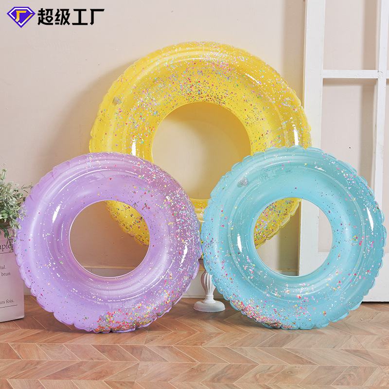 Fabricantes al por mayor engrosado anillo de natación transparente infláble para niños anillo axilar red flotante anillo doble anillo de natación de airbag