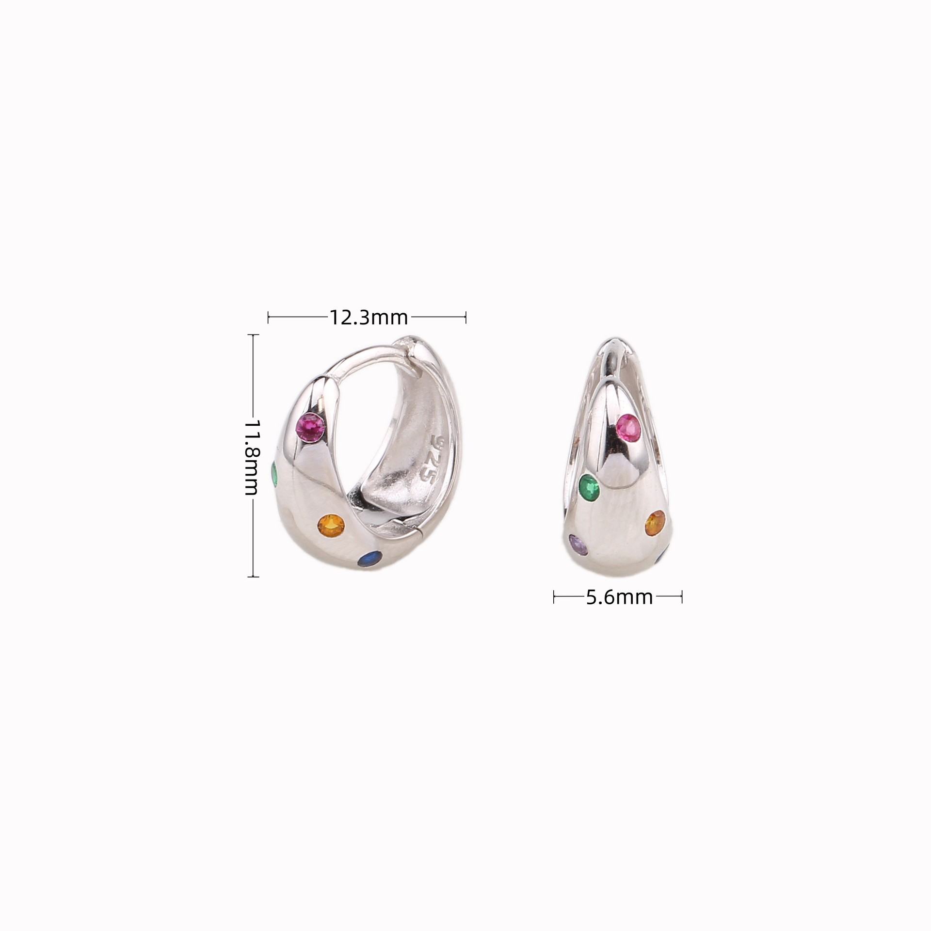 Plated Gold Plating Process 925 Sterling Silver Ear Needle Material 1 Pair 925 Sterling Silver 925 Sterling Silver Zircon U Shape Earrings
