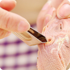 ポータブルアヒルの毛と豚の毛リムーバー、キッチン用ステンレス鋼の豚の毛クリップ、鶏の毛と魚の骨を引き抜くための両用ピンセット