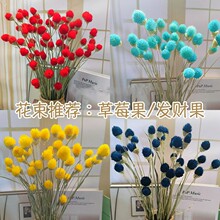 草莓果千日红新款干花花束天客厅装饰手工diy摆件情人节生日礼物