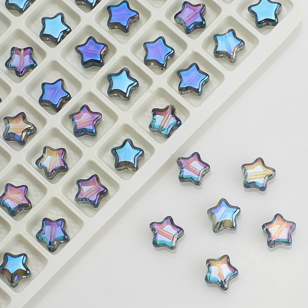 100 PCS/Package Diameter 8mm Hole 1~1.9mm Glass Star Beads display picture 22