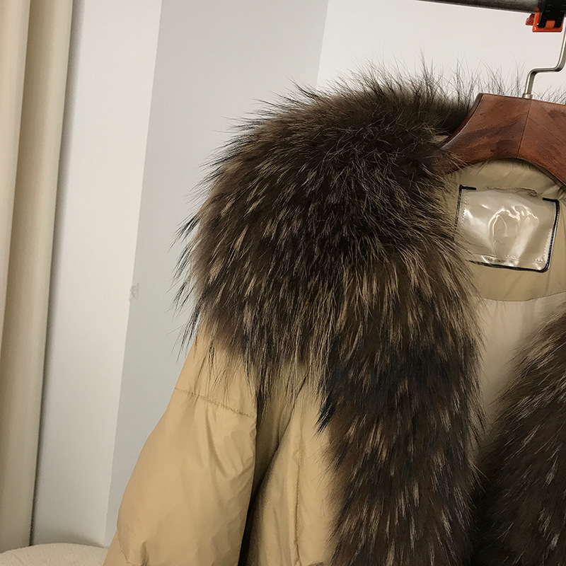 Women's Down Jacket With White Duck Down And Fur Short Coat_voghion.com