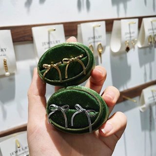 ED195 少女风软体蛇骨蝴蝶结绑带耳钉耳饰 韩国东大门钛钢新款