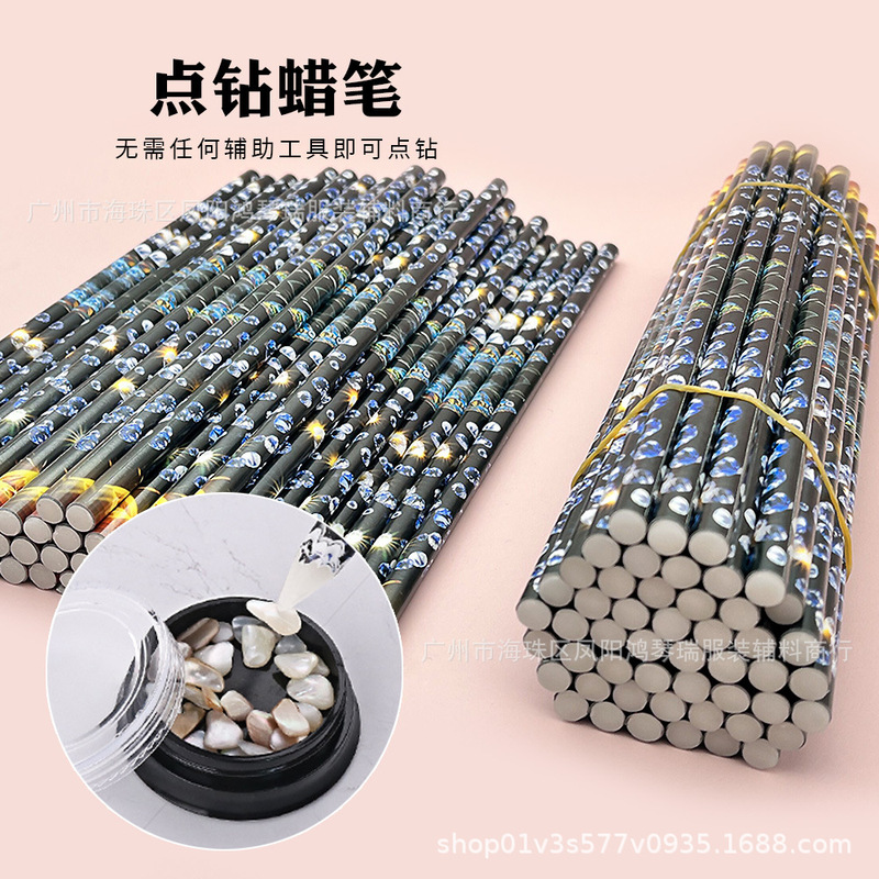 Nail Art Crayon Dot Drill Pen Sticky Drill Pen Comes with Sticky Suction Drill Pen Handmade DIY Dot Drill Manicure Supplies