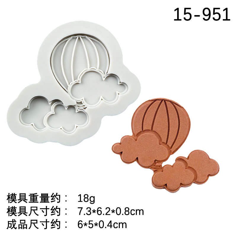 4 globo de aire caliente nube arco iris de silicona molde fondant pastel de chocolate decoración DIY arcilla epoxi decoración molde