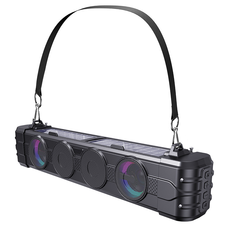 Soundbar Bluetooth Speaker with Colorful Lights, Desktop Outdoor Solar-Powered Audio System, Bluetooth Speaker Subwoofer