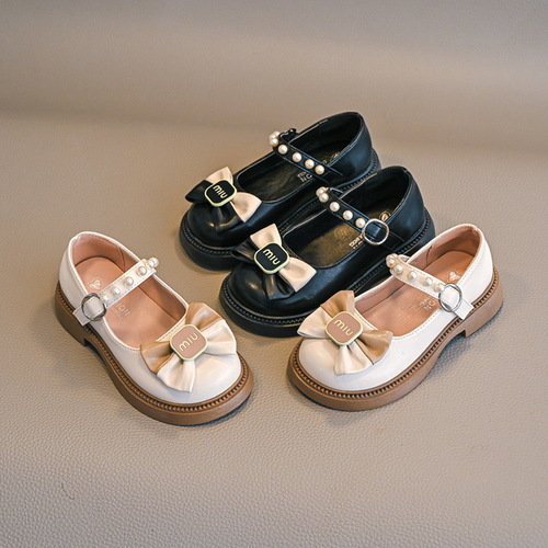 Girls' Summer Sandals 2024 New Children's Fashion Princess Shoes for Older Girls Non-Slip Soft Sole Small Leather Sandals
