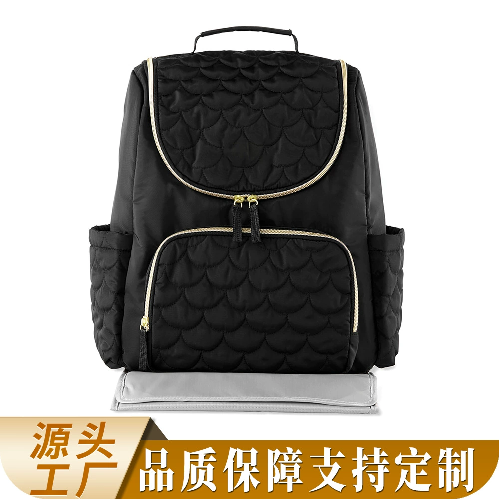 Трансграничная сумка для мамы большой вместимости, сумка для подгузников, подвесная сумка для детской коляски, изолированная сумка для матери и ребенка, поставляется со складной подушечкой для подгузников