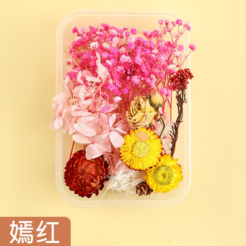 永生花ドライフラワーdiy材料箱入り混合模造花風乾手作り団扇キャンドルフォトフレーム装飾|undefined