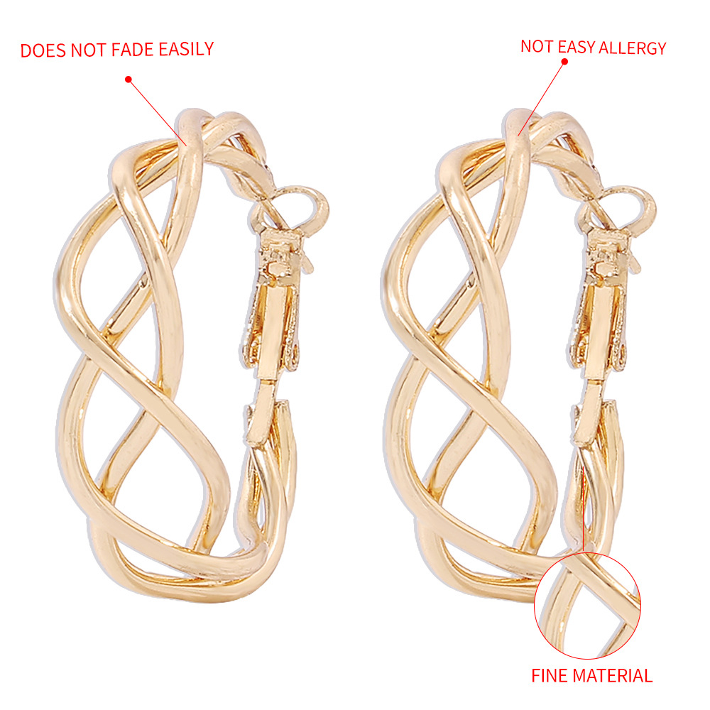 simple trend personality geometric woven twist earringspicture9