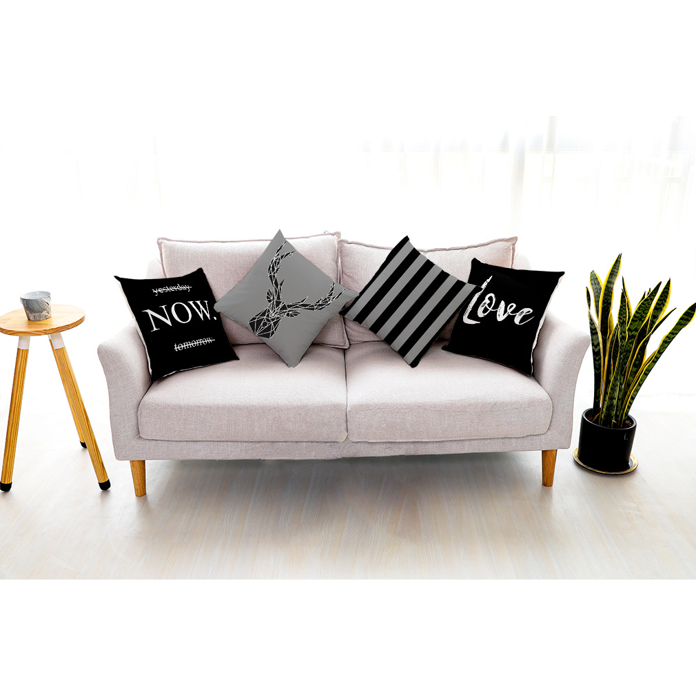 亚马逊 跨境爆款简约经典LOVE超柔绒抱枕套汽车抱枕沙发抱枕靠垫