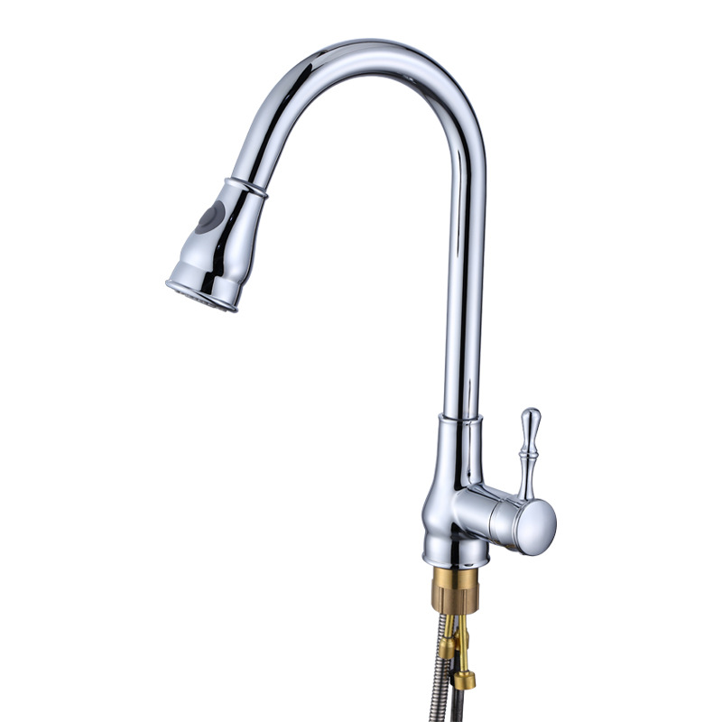 Grifo de cocina extraíble de acero inoxidable 304 con rociador, grifo de agua fría y caliente a prueba de salpicaduras