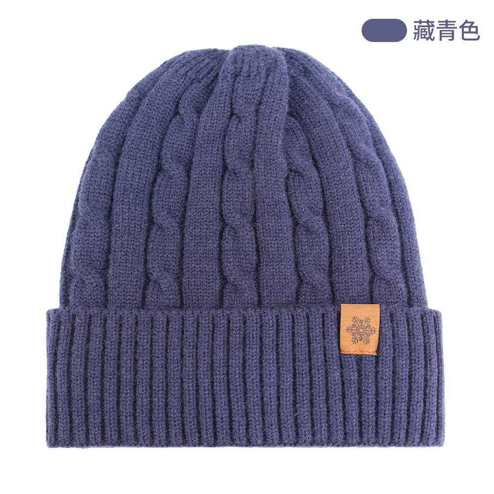 Gorro de punto personalizado para hombre en invierno, forrado de lana y engrosado para proteger del frío, gorro de lana para ciclismo, conjunto de tres piezas de gorro, bufanda y guantes.