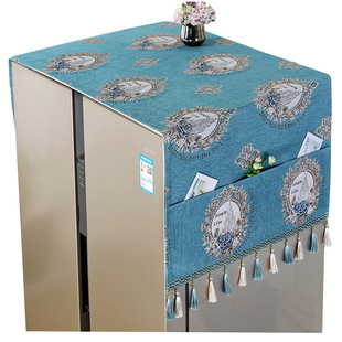 Refrigerator Cover Cloth Top Dust Cover Double Door Single Door Protective Cover Towel Drum Washing Machine Curtain Nordic Style Dustproof Road