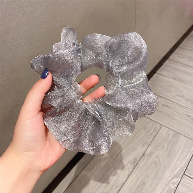 大腸の髪輪の欧根紗の髪紐の女性の超仙の大きいサイズの珠の光のネットの糸は皮のカバーを刺します。|undefined