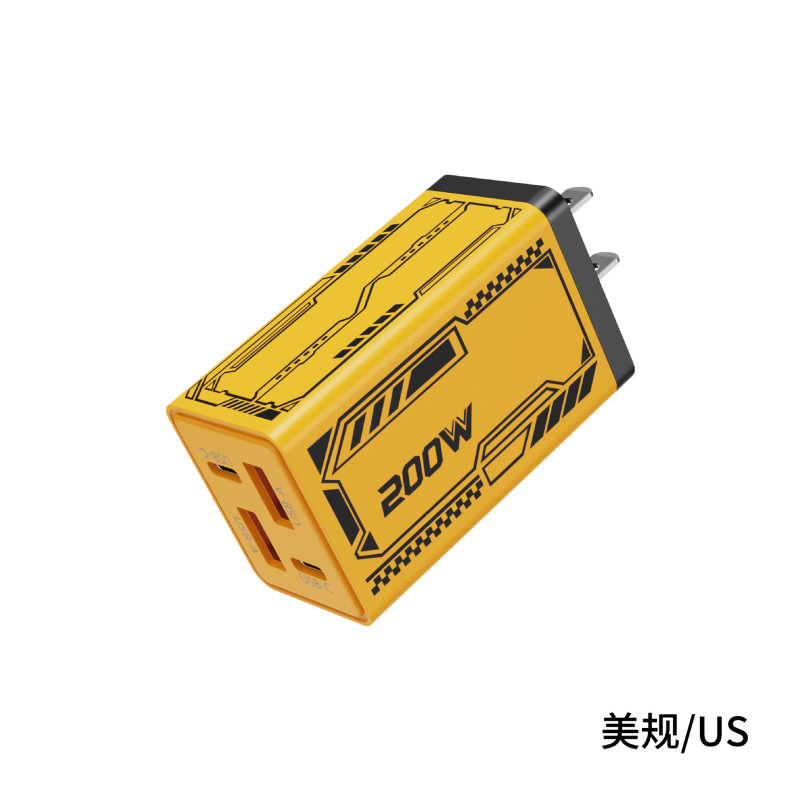 跨境130W多口充电器2USB+2PD机甲插头适用苹果华为美规欧规充电器|undefined