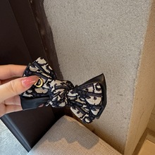 韩国发饰复古皮质蝴蝶结AB面香蕉夹2025新款发夹气质优雅马尾竖夹