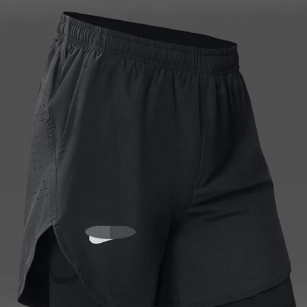 Cross-Border Men's Quick-Drying Sports Casual Shorts Summer Marathon Professional Training 2-in-1 Lining Fitness High Elastic