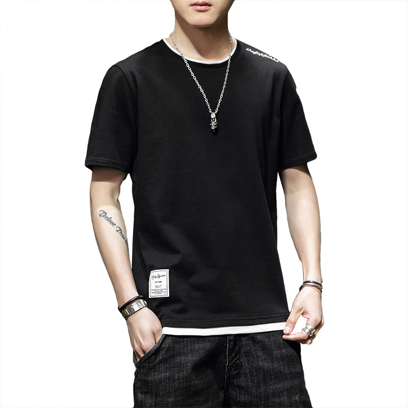 Ljetna nova muška majica kratkih rukava korejske modne marke za mlade, osnovna majica od čistog pamuka_voghion.com