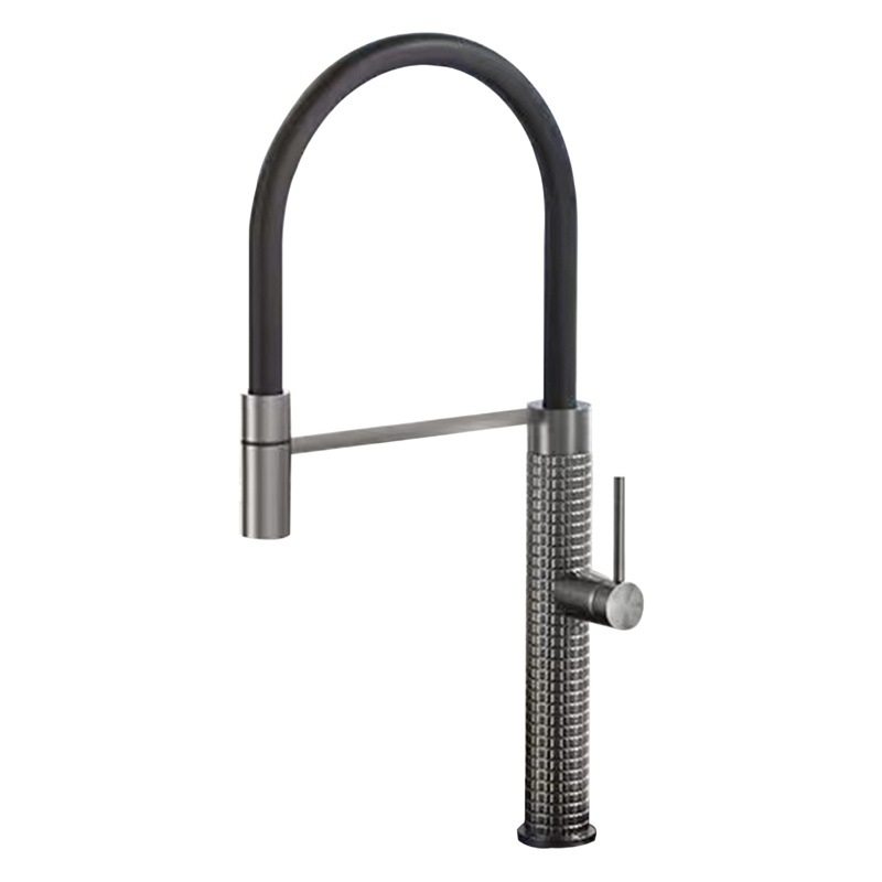 Uno por uno pistola gris primavera cocina grifo universal de latón giratorio fregadero del hogar agua fría y caliente lavabo agua Dragón
