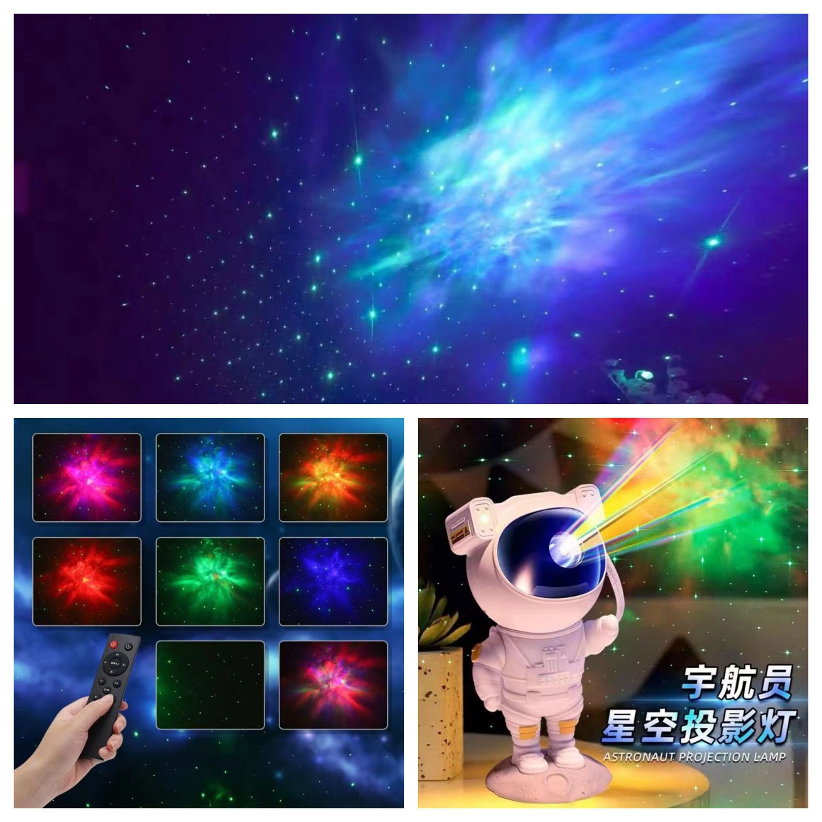 Nuevos astronautas creativos cool Bluetooth audio luces de atmósfera subwoofer súper pesado luz de proyección de estrellas astronauta luna