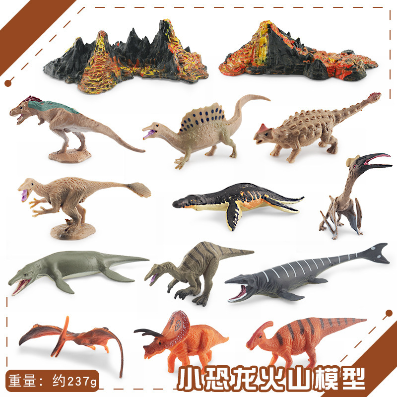Transfronteriza exportación mini simulación Jurásico dinosaurio volcán 12 traje de escritorio estática modelo Decoración Juguetes