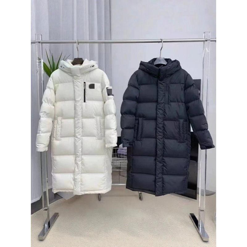 American version of The North Face long over-the-knee down jacket for men and women, cold-proof and warm, made of white duck down, with a hood and thickened design American version of The North Face long over-the-knee down jacket for men and women, cold-proof and warm, made of white duck down, with a hood and thickened design