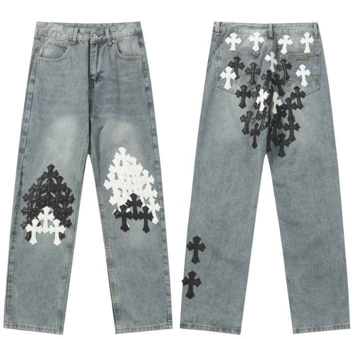 Джинсовые джинсы для любимых, с embroidery, оверсайз, оптовая продажа