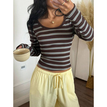 W 74204 Striped fitness tee ���ƽ������� T ���羳����ͨ