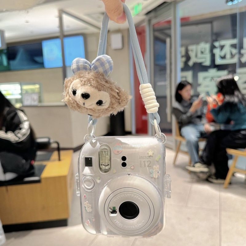 【mini12透明外壳】instax水晶壳拍立得硬壳相机保护壳壳子链条潮