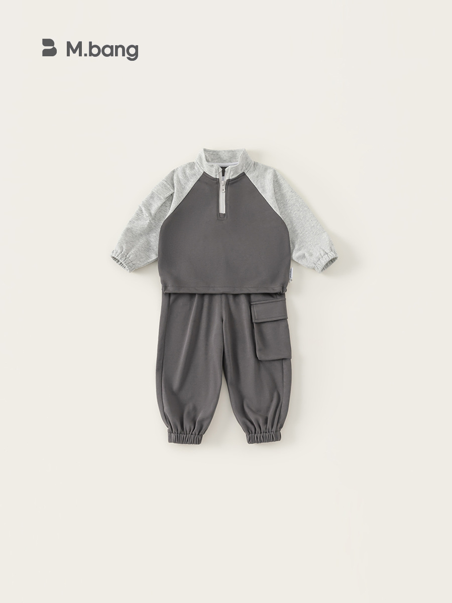 Ropa para niños Youbao, traje para niños, estilo nuevo de primavera y otoño 2026, sudadera con cuello alto para niños, pantalones deportivos casuales, conjunto de dos piezas image 3