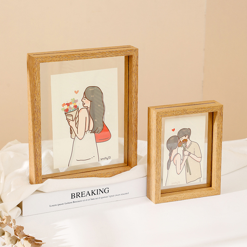 Double-Sided Transparent Glass Photo Frame 6inch A4 Photo Frame DIY Calligraphy Transparent Display Frame Calligraphy Mounting Frame Empty Frame