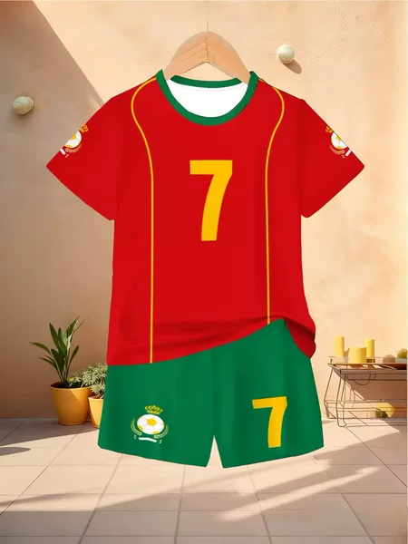 Y2 Summer Casual 3D Printed Short-Sleeved Suit Y2 Kidsren's Cartoon Letters Ozon Meikeduo Girls' Suit Y