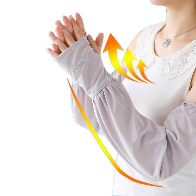 Verano R letras mangas de hielo para mujeres protección solar anti-UV verano de color sólido conducir suelta mangas de hielo para hombres