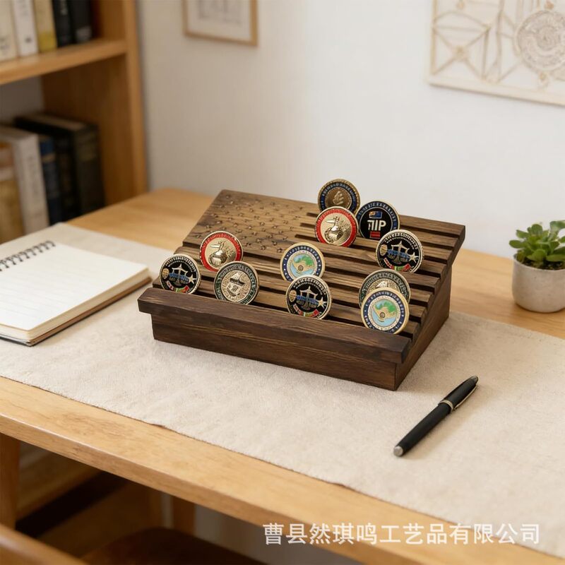 Wooden Commemorative Coin Display Stand, Commemorative Medal Storage Rack, Commemorative Coin Collection Rack, Challenge Coin Holder Display Stand