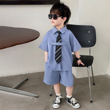 花童男童西装套装儿童夏季帅气学院风西服男孩痞帅英伦风宝宝礼服