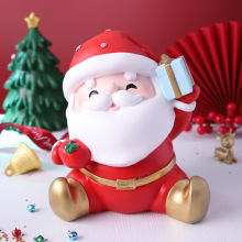圣诞礼品圣诞老人存钱罐可存可取搪胶储蓄罐摆件圣诞节礼物批发