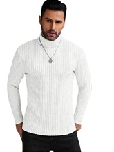 I 34172 High Neck Sweater Men Solid Color Knit ��ʿ����ë��