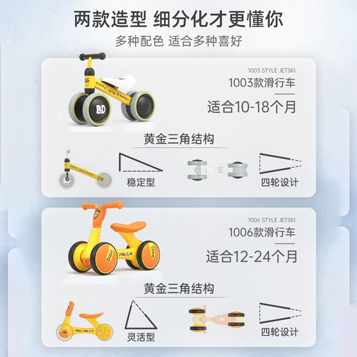 Lede children's sliding balance car baby birthday gift baby slippery four-wheel sliding walker wholesale