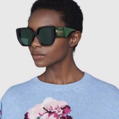G's ユニセックス ラージフレームテンプルサングラス ヨーロッパとアメリカンスタイル インスターセレブファッションプレートサングラス 6040